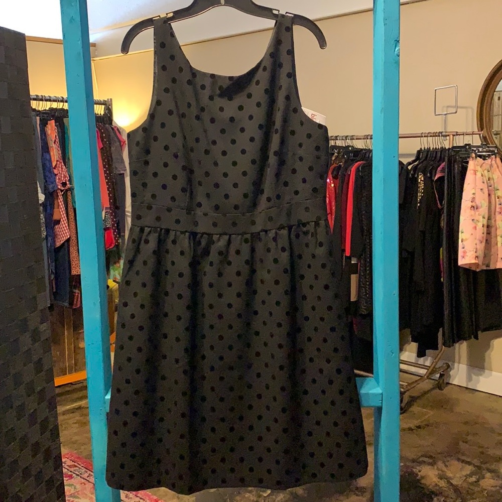 Black polka dot dress